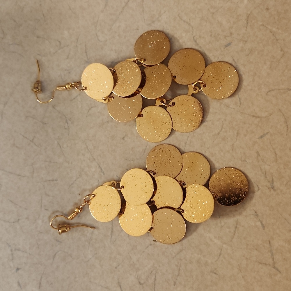 🌟 Boho Chic Gold-Tone Disc Dangle Earrings | Statement Piece 🌟
